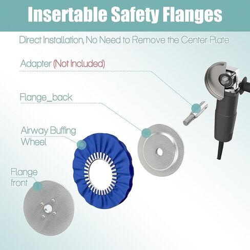 Self-Tightening Safety Flange Airway Buffing & Polishing Wheels, Quick Centering Insertable Safety Flange Kit, Fits 5/8" -11 Thread Adapters and Airway Buffs with 3" Center Plates in Kuwait