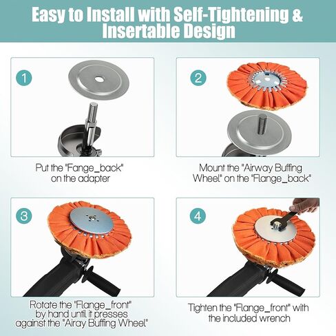 Self-Tightening Safety Flange Airway Buffing & Polishing Wheels, Quick Centering Insertable Safety Flange Kit, Fits 5/8" -11 Thread Adapters and Airway Buffs with 3" Center Plates in Kuwait