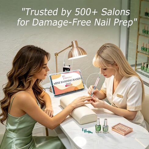 Maryton 500Pcs Mini Sanding Bands for Nail Drill, Coarse 100 Grit Small Sanding Band Bulk for Professional Salons Manicure and Pedicure in Kuwait