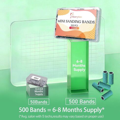 Maryton 500Pcs Mini Sanding Bands for Nail Drill, Coarse 100 Grit Small Sanding Band Bulk for Professional Salons Manicure and Pedicure in Kuwait