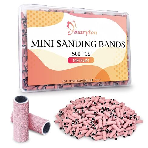 Maryton 500Pcs Mini Sanding Bands for Nail Drill, Medium 150 Grit Small Sanding Band Bulk for Professional Salons Manicure and Pedicure in Kuwait