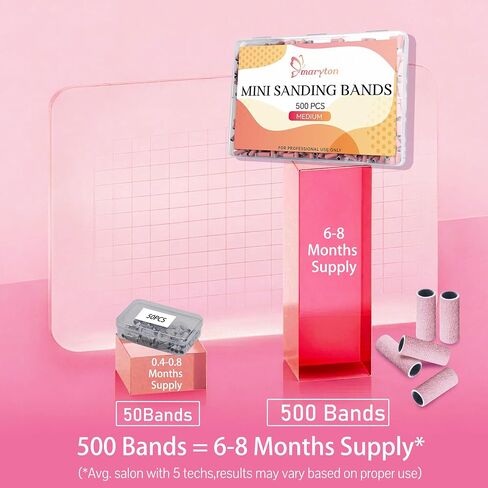 Maryton 500Pcs Mini Sanding Bands for Nail Drill, Medium 150 Grit Small Sanding Band Bulk for Professional Salons Manicure and Pedicure in Kuwait