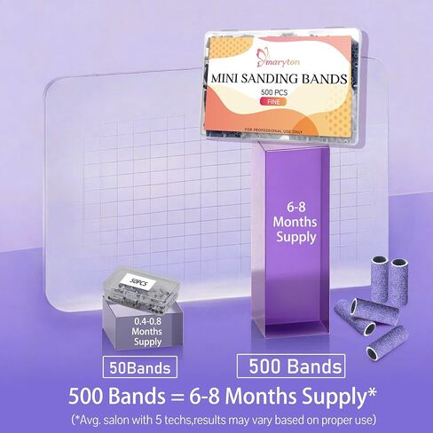 Maryton 500Pcs Mini Sanding Bands for Nail Drill, Fine 240 Grit Small Sanding Band Bulk for Professional Salons Manicure and Pedicure in Kuwait