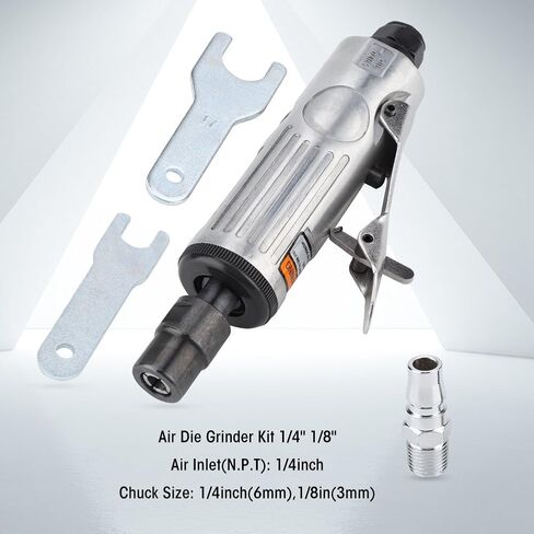 16Pcs Air Die Grinder Kit, Pneumatic Grinding Tool Polishing Engraving, 1/4inch, 1/8inch Chuck, Lightweight Aluminum Alloy, Ergonomic Design, for Most Grinding and Polishing Needs in Kuwait