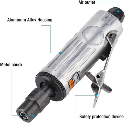 16Pcs Air Die Grinder Kit, Pneumatic Grinding Tool Polishing Engraving, 1/4inch, 1/8inch Chuck, Lightweight Aluminum Alloy, Ergonomic Design, for Most Grinding and Polishing Needs in Kuwait