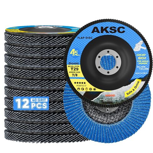 Flap Discs 4 1/2 for Angle Grinder, 40 Grit T29 Durable Flap Sanding Disc, 4 1/2 x 7/8-Inch Grinding Wheel for Stainless Steel, Metal Polishing, Rust Removal (12 Pack) in Kuwait
