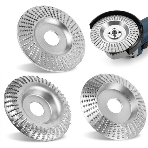3PCS Wood Carving Disc Set for Angle Grinder, Grinding Shaping Sanding Wheel Attachments for Woodworking Polishing and Surface Finishing (Gold) in Kuwait