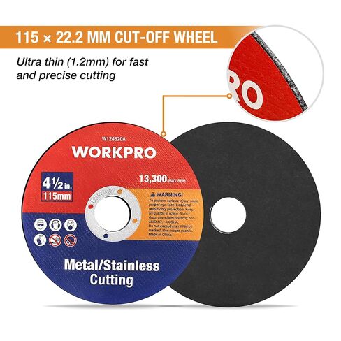 عجلات قطع WORKPRO مكونة من 20 قطعة، عجلة قطع معدنية من الفولاذ المقاوم للصدأ مقاس 4-1/2 × 7/8 بوصة، قرص قطع معدني رفيع لطاحونة الزوايا in Kuwait