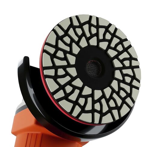 LOZLIN 4 Inch Diamond Polishing Pads 4PCS Wet Dry Flexible Stone Discs, Seamless Heat Dissipation 4-Step Buffing Pads for Marble Granite Quartz Tile Countertop Mirror Finish in Kuwait
