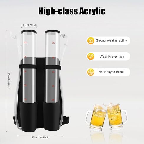 Portable Beer & Drink Dispenser, Dual Tank Backpack Dispenser with 3L+3L Dual Barrel & Hand Pressure Pump for Party, Club, Bar, Outdoor Events in Saudi Arabia