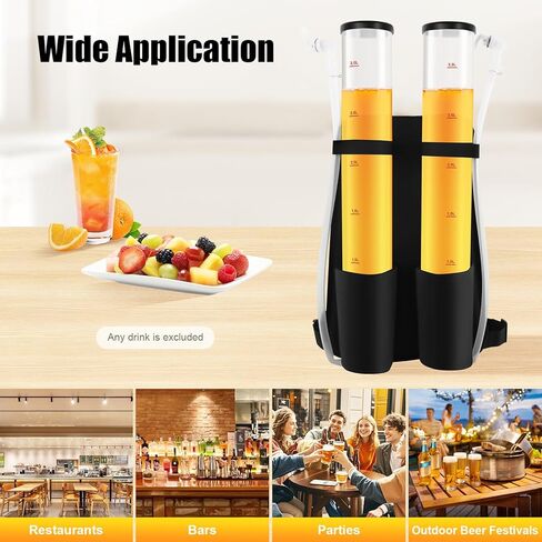 Portable Beer & Drink Dispenser, Dual Tank Backpack Dispenser with 3L+3L Dual Barrel & Hand Pressure Pump for Party, Club, Bar, Outdoor Events in Saudi Arabia