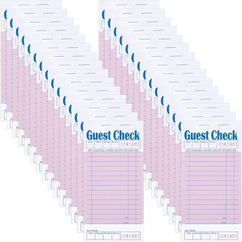 30 Pack Pink Guest Checks for Servers, Server Note Pads Waitress Check Pads with Bottom Receipt, Waitress Notepad for Restaurant Business,1500 Sheets in Kuwait
