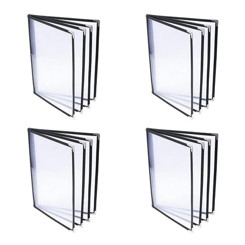 4 Pack 8.5 x 11 Menu Covers, 4 Page 8 View Transparent Restaurant Menu Covers, A4 Clear Menu Holder, Durable Menu Book for Cafe Bar Restaurant, Morning Menu Homeschool Supplies in Kuwait