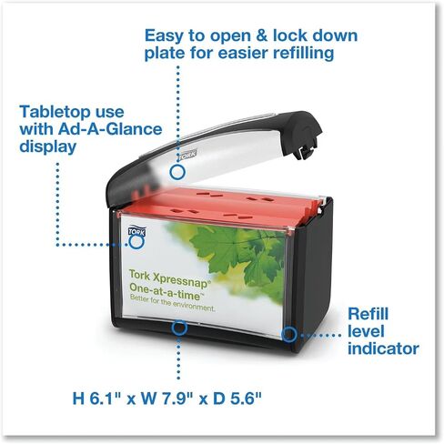 Tork Xpressnap Napkin Dispenser Black, N4 Compatible, Signature Range in Kuwait
