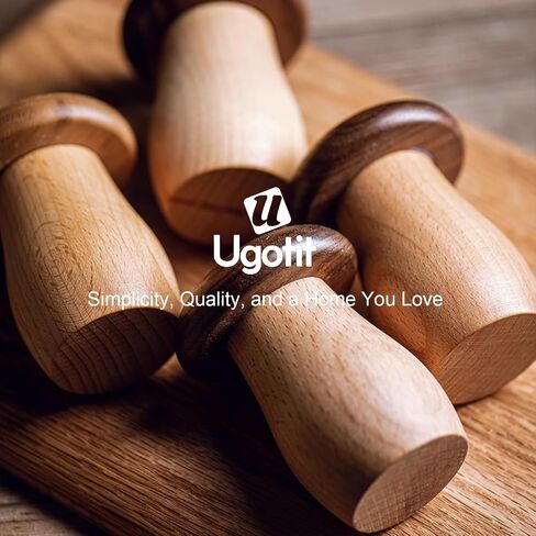 Ugotit Wooden Mushroom Toothpick Holder Dispenser Set | With Toothpicks, Portable Toothpick Holder for Purse Pocket Travel, Unique Housewarming Gift, Cottagecore, Refillable in Kuwait