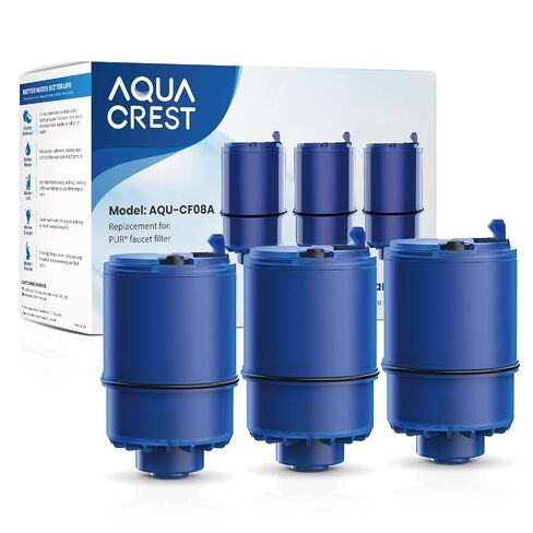 AQUA CREST Faucet Filter Replacement for All PUR®Plus Water Filter Replacement, PUR® Filter Replacement RF-9999®, NSF 42 Certified, 600-Gallon Long Lifespan, 2 Pack, Packaging May Vary in Kuwait