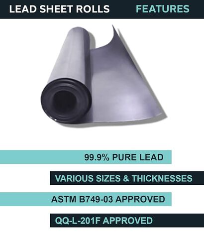 Lead Sheet, Sheet Lead Rolls, 1/64 x 12 x 12 inches in Kuwait