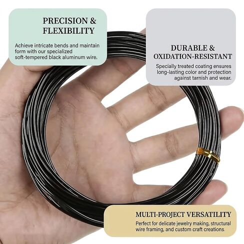 Bonsai Aluminum Wire 250G Oxidized, Flexible Metal Craft Wire for Training, Shaping & Floral Crafting​ in Kuwait