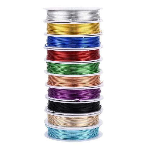 About 164 Feet Round Aluminum Craft Wire, 0.8mm Mixed Color Bendable Metal Craft Wire, Jewelry Making Accessories for Sculpting Making Modelling Bonsai Training Floral Wreath in Kuwait