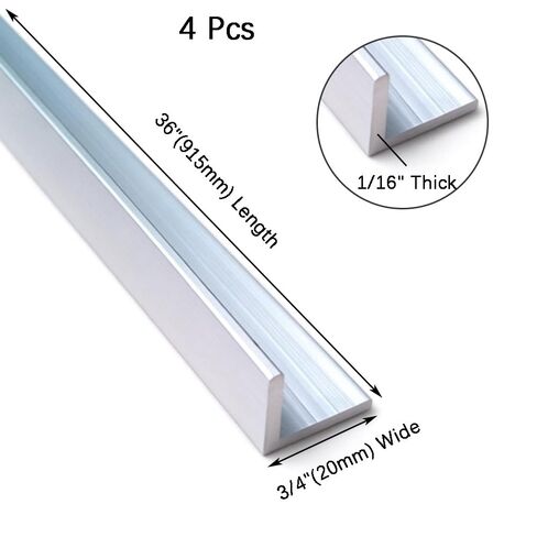 4 PCS 36" Length Aluminum Angle Stock,3/4" x 3/4" x 1/16" Angle Aluminum 6063,Angle Iron Stock for Railings,Window Frames,Roofs,Corner Guards (90 Degree Angled Aluminum Extrusion) in Kuwait