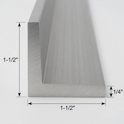 6061 Aluminum Angle, 1/4 Inch Thick x 1-1/2 Inch Legs x 8 Foot Long - 6061-T6 Aluminum Angle Stock, Mill Finish in Kuwait
