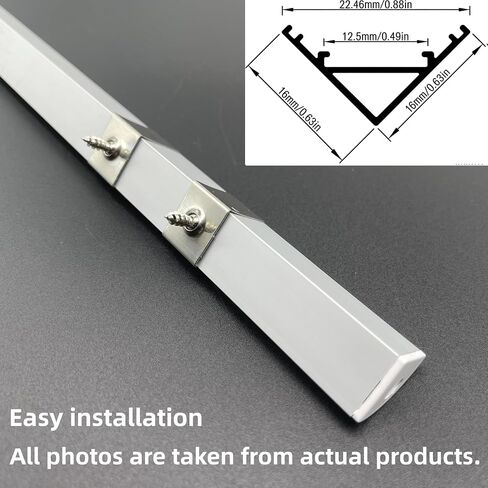 10-Pack 3.3ft/1Meter V-Shape LED Aluminum Channel System with Clear Cover, End Caps and Mounting Clips, Easy to Install, Suitable for Various LED Strip Lights with a Width of 8-12mm in Kuwait