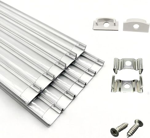 10 عبوات من نظام قناة ألومنيوم LED على شكل حرف U بطول 3.3 أقدام/1 متر مع غطاء شفاف، وأغطية نهائية ومشابك تثبيت، سهلة التركيب لشريط ضوء LED in Kuwait