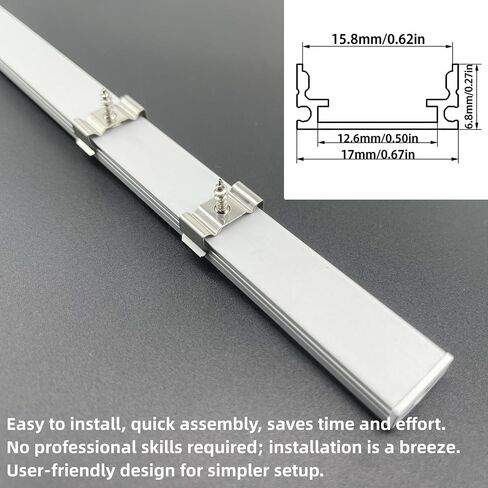10 عبوات من نظام قناة ألومنيوم LED على شكل حرف U بطول 3.3 أقدام/1 متر مع غطاء شفاف، وأغطية نهائية ومشابك تثبيت، سهلة التركيب لشريط ضوء LED in Kuwait
