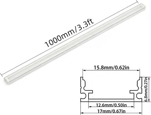 10 عبوات من نظام قناة ألومنيوم LED على شكل حرف U بطول 3.3 أقدام/1 متر مع غطاء شفاف، وأغطية نهائية ومشابك تثبيت، سهلة التركيب لشريط ضوء LED in Kuwait