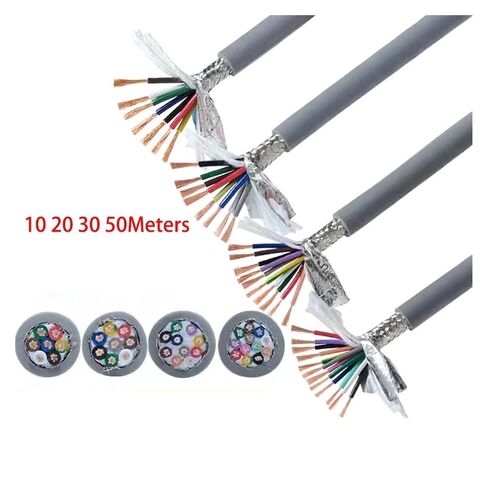 10 20 30 50M TRVVP Heat-Resistant Wire 4Core Double Shielded Cable 24 22 18 17 2 3 4 5 6 7 8Core Oil Resistant(10Meters,24 0.2MM2_3CORES) in Kuwait