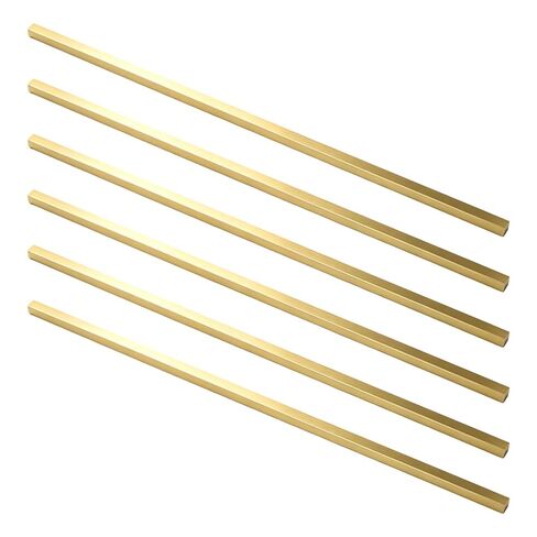 6 Pcs 1/4 x 1/4 x 11.8 Inch Brass Flat Bar, Long Solid Flat Mill Stock for Decoration Industry Handicraft in Kuwait