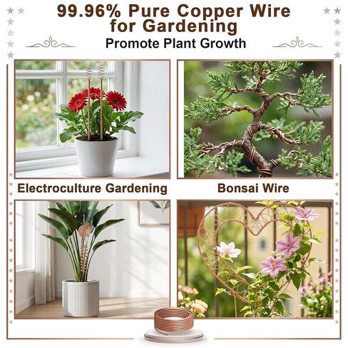 14 Gauge 60FT Pure Copper Wire for Jewelry Making,Electroculture Gardening | 99.96% Bare Solid, Sturdy & Flexible, Dead Soft Copper Wire, 0.72 LBS Roll for Crafts, Plants, Garden, Wreath Making, DIY in Kuwait