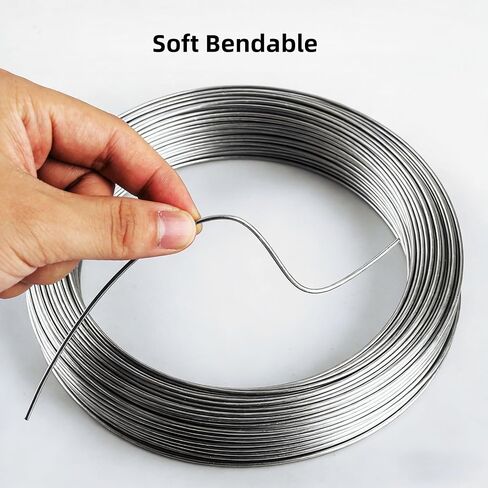 16 Gauge (1.4mm) 304 Stainless Steel Wire 65 FT - Rust Resistant,Strong & Hand-Bendable for Gardening,Bonsai Training,DIY Crafts,Home Repair in Kuwait