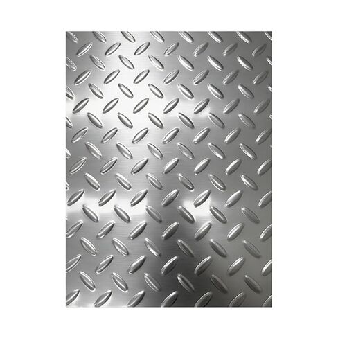 Stainless Steel Tread Plate, Diamond Plate Sheet Metal, Heavy-Duty Commercial-Grade Mill Finish Diamondplate Stainless Steel Sheet, 24in. X 96in., 0.02" 0.5mm Thick in Kuwait