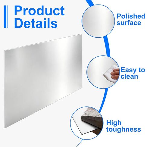 48 x 24 Inch 430 Stainless Steel Sheet, 1 Pcs 20GA Metal Plates Panel, Magnetic Stainless Steel Plate with Corner Protection for Kitchen DIY Crafting (1, 430 Stainless Steel, 48" x 24") in Kuwait
