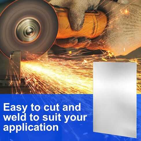 48 x 24 Inch 430 Stainless Steel Sheet, 1 Pcs 20GA Metal Plates Panel, Magnetic Stainless Steel Plate with Corner Protection for Kitchen DIY Crafting (1, 430 Stainless Steel, 48" x 24") in Kuwait