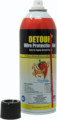 Detour Wire Protection Gel Aerosol Spray 11oz, Professional Grade Rodent Repellent for Engine Wires, Pool Wiring & Outdoor Equipment, Clear Long-Lasting Protective Barrier, Toxin-Free | Professional-grade barrier for engine wires, pool wiring & outdoor eq in Kuwait