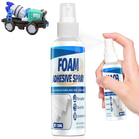 JAOJAO 120ml Foam Adhesive Spray, Foam Glue, Heavy-Duty Bond, Water-Based Safe Transparent After Drying Spray Adhesive for FoamDIY, Crafts & Household Use in Kuwait