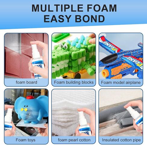 JAOJAO 120ml Foam Adhesive Spray, Foam Glue, Heavy-Duty Bond, Water-Based Safe Transparent After Drying Spray Adhesive for FoamDIY, Crafts & Household Use in Kuwait