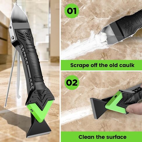 White Silicone Caulk Set-12oz Waterproof Silicone sealant,5 in 1 Caulk Tool with Caulk Remover Tool & Caulk Finishing Tool,Silicone Caulking Tool Kit of Bathroom Caulk, Shower Caulk, Bathtub Caulk in Kuwait