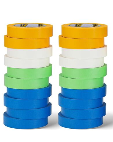 EFOK 20 Rolls Colored Painters Tape Masking Tape 1 Inch x 55 Yards Easy Tear, No Residue, Paint Tape for Walls Home Renovation Automotive Refinish Zone Masking in Kuwait