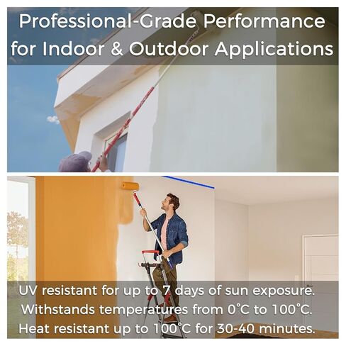 SWRT Blue Painters Tape 2 Inch Wide, 12 Rolls, 55 Yards Each, Clean Removal | Cover More per Strip; Crisp Paint Lines; Protect Walls & Trim; Easy to See & Align; Hand Tear, No Tools; No Mid-Project Pause in Kuwait