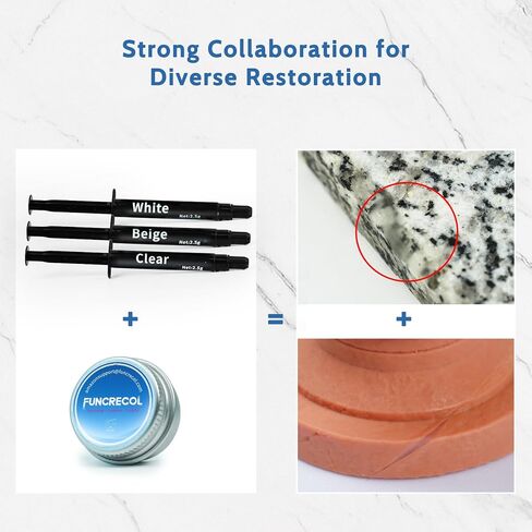 Quartz Countertop Repair Kit, Granite & Marble Repair Kit, 30s Quick-Drying Repair Chip for Edge Chips, Cracks, Scratches and Holes on Ceramic Tile, Bath Tub, Sink and Other Stone Surfaces in Kuwait