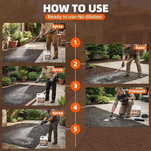 Rock Glue with Electric Sprayer, 1 Gallon Ready-to-Use Mulch Hold for Landscaping, 100% Water-Permeable, Pet-Safe Non-Toxic Landscape Glue Spray for Rocks Binder, Patios Pea Gravel Stabilizer in Kuwait