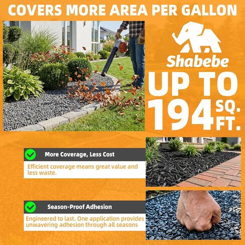 Rock Glue for Landscaping with Electric Sprayer, 1 Gallon Ready-to-Spray Mulch & Gravel Binder, Non-Toxic & Pet-Safe Mulch Bond for Landscaping, Clear-Drying Permeable for Pea Gravel, Pebble in Kuwait
