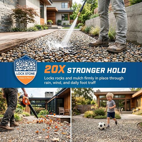 Mulch and Rock Glue for Landscaping with Electric Sprayer, 1 Gallon Ready-to-Use Gravel Glue, Weather-Resistant Outdoor Mulch Binder for Pea Gravel, Pebbles, River Rock, Patios, Gardens, Walkways in Kuwait