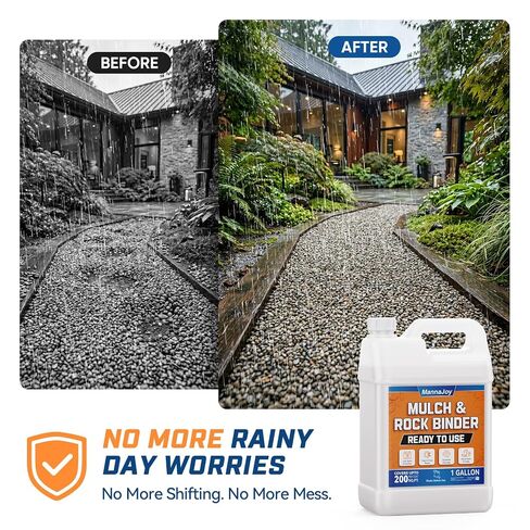 Mulch and Rock Glue for Landscaping with Electric Sprayer, 1 Gallon Ready-to-Use Gravel Glue, Weather-Resistant Outdoor Mulch Binder for Pea Gravel, Pebbles, River Rock, Patios, Gardens, Walkways in Kuwait