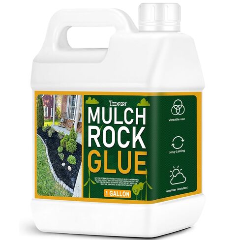 Teexpert Mulch and Rock Glue for Landscaping, 1 Gallon Concentrate Landscape Glue for Rubber Mulch, Wood Chips, Pea Gravel & Small Rocks, Strong Hold, Dries Clear, Covers up to 200 sq ft in Kuwait