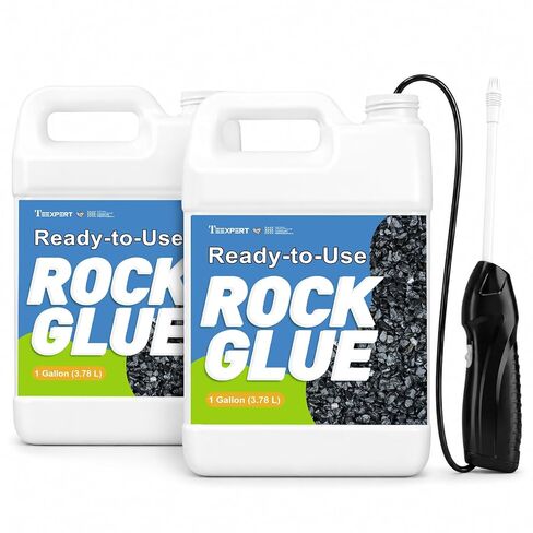 Teexpert Ready-to-Use Rock Glue for Landscaping with Electric Sprayer, 1 Gallon Gravel Glue for Landscaping for Pea Gravel, River Rock & Stone for Outdoor Landscape, Walkways, Patios, & Driveways Edge in Kuwait