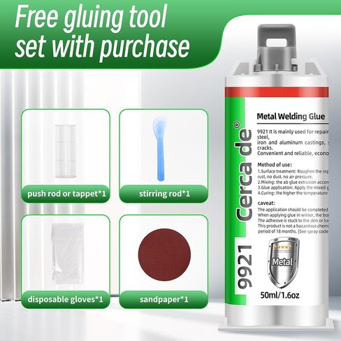 Metal Glue，Heavy Duty Waterproof epoxy Adhesive，Suitable for bonding Metals, Steel, Iron, Aluminum, Plastics, Ceramics, and Materials，Professional Bonding of Various Metal items1.6oz. in Kuwait